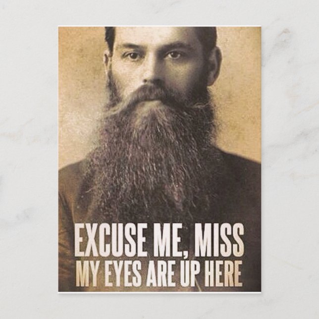 Excuse Me Miss, Beard Lovers Postcard (Front)