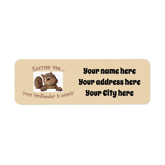 Excuse Me, your birdfeeder is Empty Labels (Front)