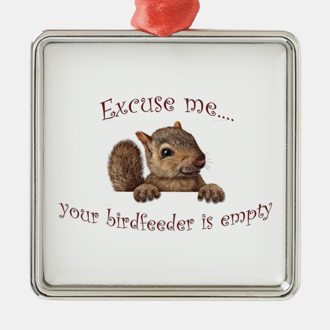 Excuse me...your birdfeeder is empty metal tree decoration (Front)