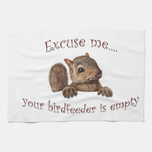 Excuse me...your birdfeeder is empty tea towel