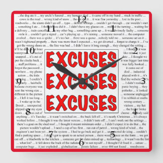 Excuses Excuses Excuses Wall Clock