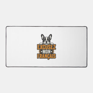 Excusez Mon Franais French Bulldog Vintage Desk Mat