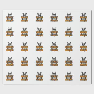 Excusez Mon Franais French Bulldog Vintage Wrapping Paper