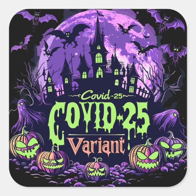 ExDesigner | Halloween | Covid-25 Variant Square Sticker (Front)