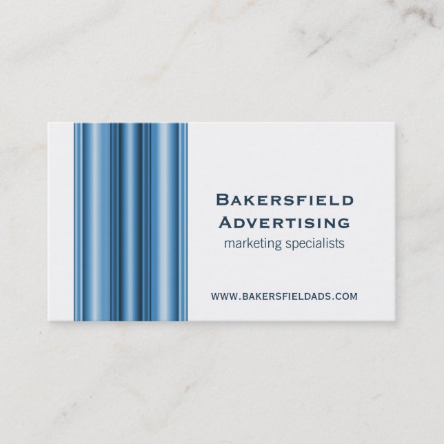 Executive Bars Business Card, Bright Blue Card (Front)