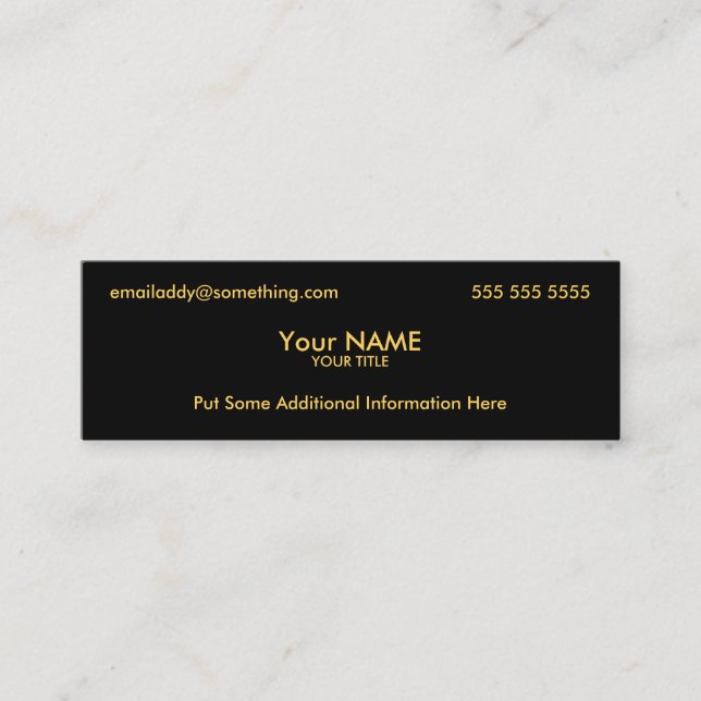 Executive Black and Gold Mini Business Card (Front)
