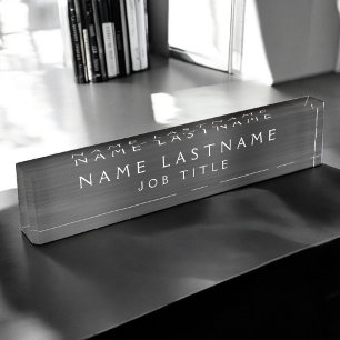 Executive Black Professional Business Office Nameplate