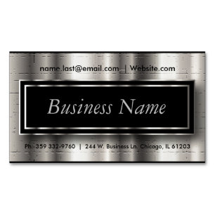 Executive - Black & Silver Metallic Accents Magnetic Business Card
