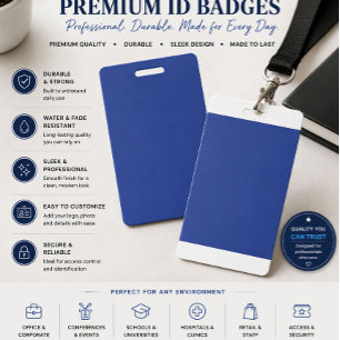 Executive Blue Custom Event Badge ID Badge