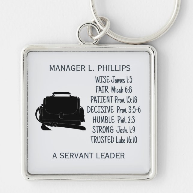 Executive Briefcase Personalised Manager Keychain (Front)