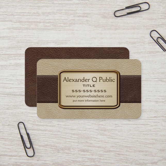 Executive Brown and Tan Business Card (Front/Back In Situ)