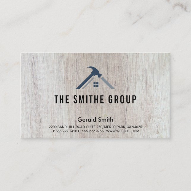Executive Capitalist | Wood | Realtor Logo Business Card (Front)
