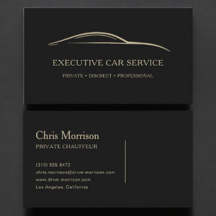 Executive Car Service Black & Gold Business Card