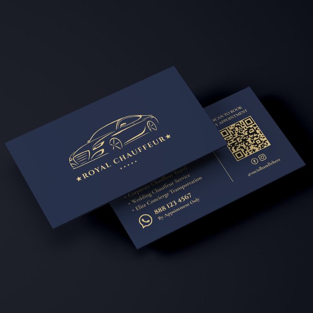 Executive Chauffeur VIP Private Driver Dark Navy Business Card (Executive Chauffeur VIP Private Driver Dark Navy Business Card
)