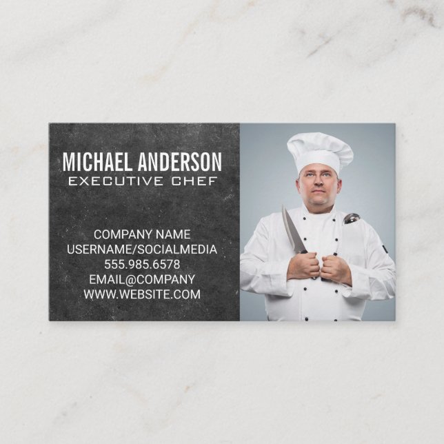 Executive Chef | Add Custom Image Business Card (Front)