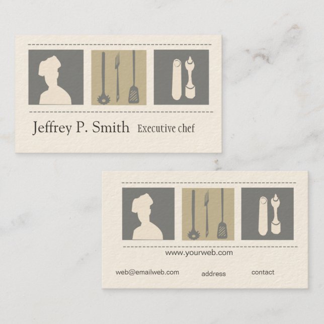 Executive Chef Catering  Foodist Culinary Business Card (Front/Back)