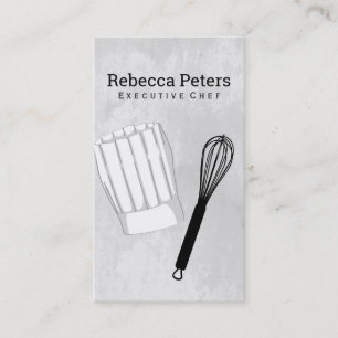 Executive Chef Chef Hat and Whisk Business Card
