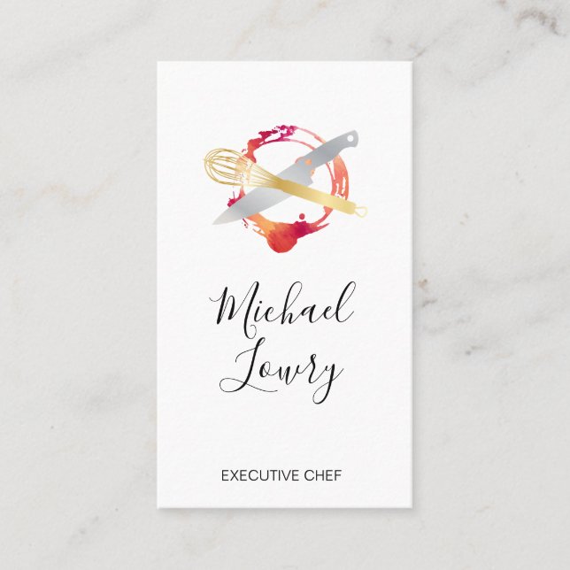 Executive Chef Contemporary Business Card (Front)