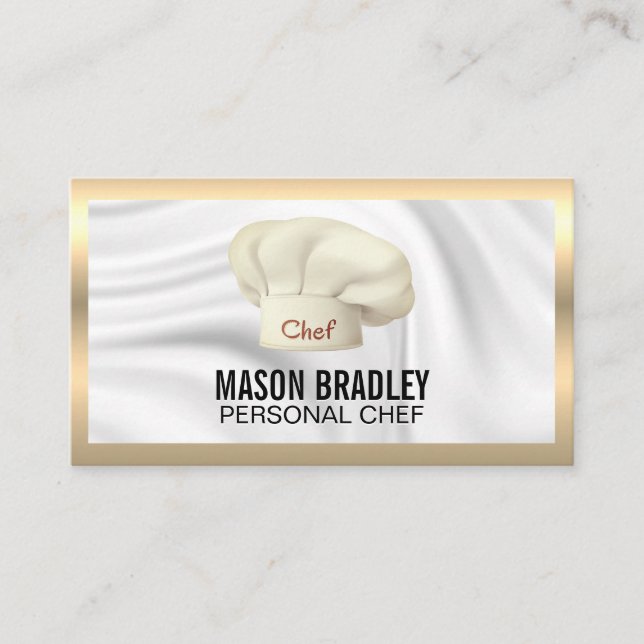 Executive Chef | Culinary Hat Metallic Business Business Card (Front)