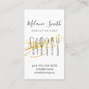 Executive Chef Cutlery Kitchen Chef Tools Business Card