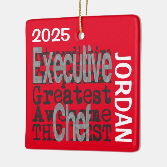 Executive Chef Extraordinaire CUSTOM Ceramic Ornament (Left)