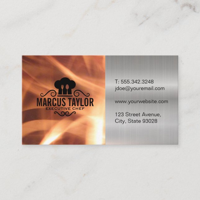 Executive Chef | Fire Business Card (Front)