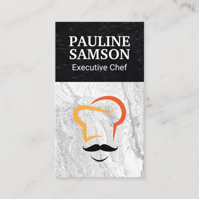 Executive Chef Icon | Slate Business Card (Front)