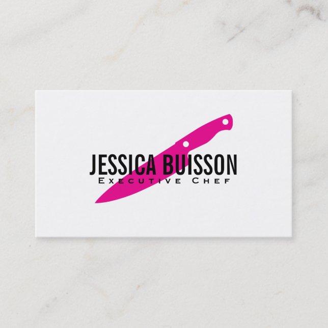 Executive Chef (magenta) Business Card (Front)