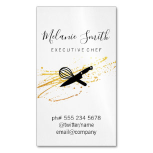 Executive Chef Magnetic Business Card