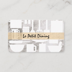 Executive Chef Marble Utensils Business Card