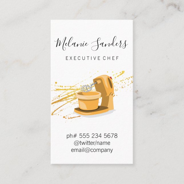 Executive Chef | Mixing Machine Business Card (Front)