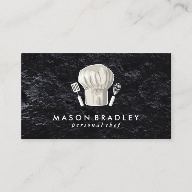 Executive Chef | Slate | Chef Hat Business Card (Front)