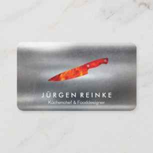 Executive Chef Slate Fire Knife Business Card