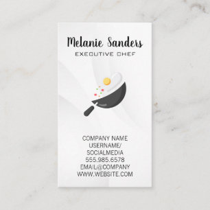 Executive Chef   Wok Pan and Egg Business Card
