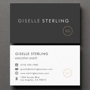 Executive Coach Minimalist Luxury Black Elegant Business Card