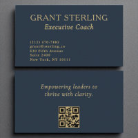 Executive Coach Navy Blue Gold QR Code