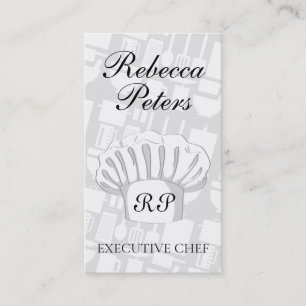 Executive Culinary Master Monogram Business Card