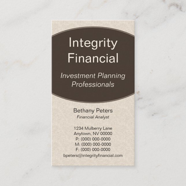 Executive Curves Business Card, Espresso Business Card (Front)