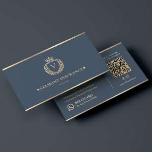 Executive Financial Insurance Advisor Blue Crest Business Card