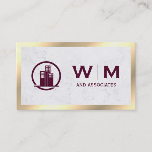 Executive Gold Classic Monogram   Corporate Business Card