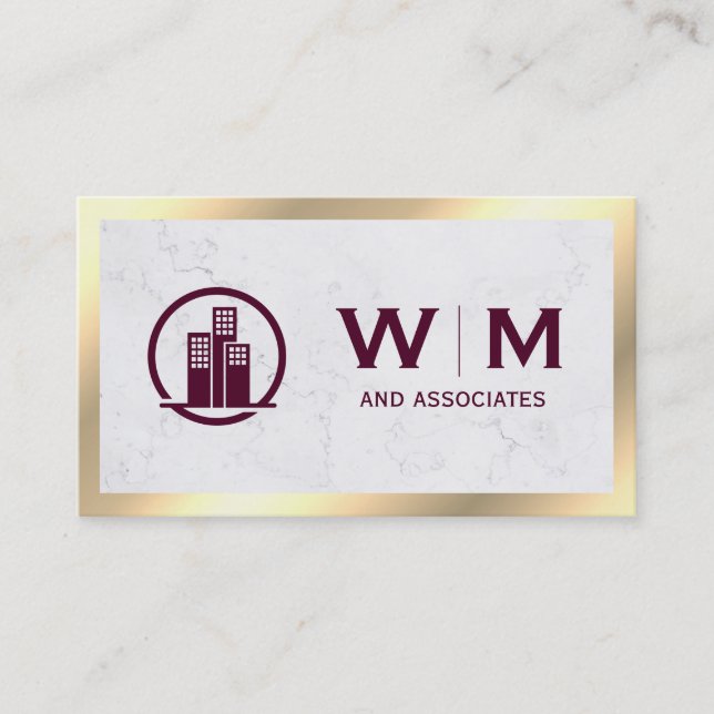 Executive Gold Classic Monogram | Corporate Business Card (Front)
