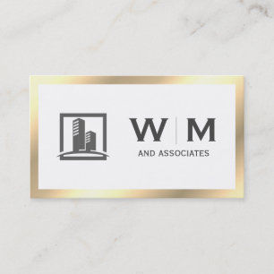 Executive Gold Classic Monogram   Corporate Business Card