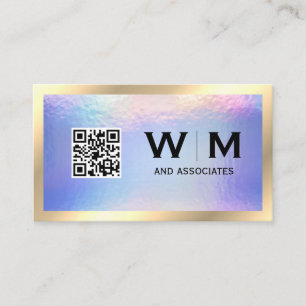 Executive Gold Classic Monogram Iridescent Foil Business Card