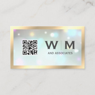 Executive Gold Classic Monogram QR CODE Business Business Card