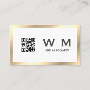 Executive Gold Classic Monogram   QR CODE Business Card