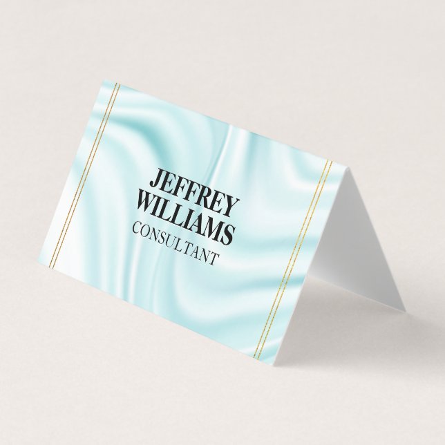 Executive | Gold Double Border | Silky Drapery Business Card (Front)
