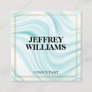 Executive Gold Double Border Silky Drapery Square Business Card