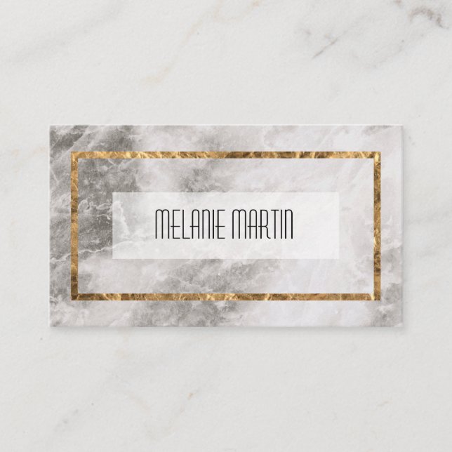 Executive Gold Frame and Marble Business Card (Front)