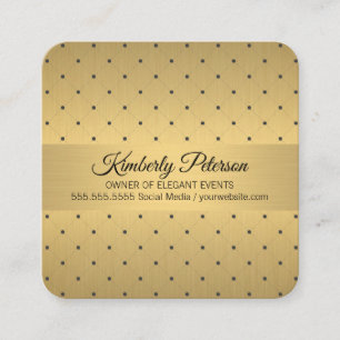Executive Gold Metallic / Diamond Dot Patterns II Square Business Card