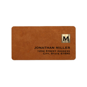 Executive Gold Monogram Sable Leather Label